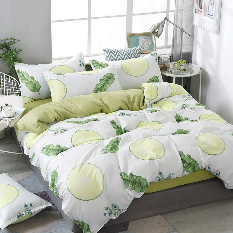 Νέο σεντόνι τεσσάρων τεμαχίων από βαμβάκι αλόης βέρα, απλό κάλυμμα πάπλωμα για φοιτητική εστία, κιτ δώρου τριών τεμαχίων, χονδρικής