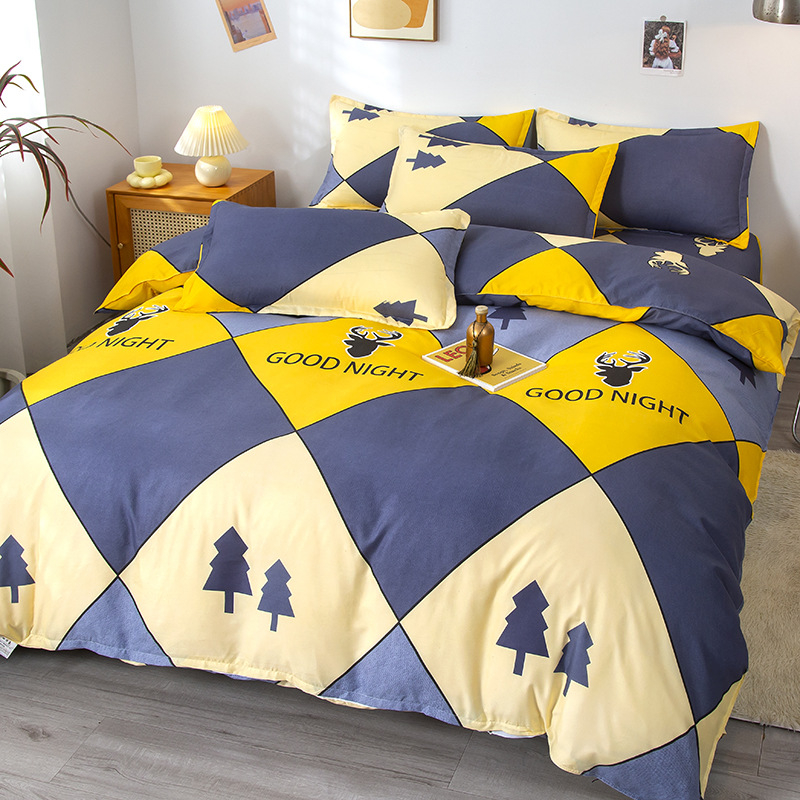 Νέο σεντόνι τεσσάρων τεμαχίων από βαμβάκι αλόης βέρα, απλό κάλυμμα πάπλωμα για φοιτητική εστία, κιτ δώρου τριών τεμαχίων, χονδρικής