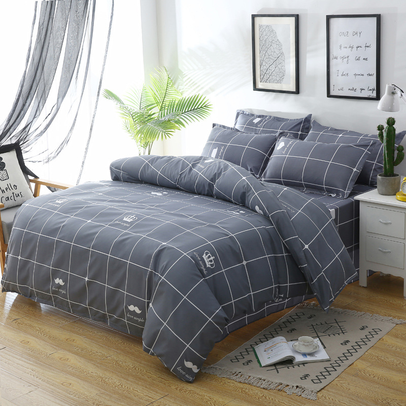 Νέο σεντόνι τεσσάρων τεμαχίων από βαμβάκι αλόης βέρα, απλό κάλυμμα πάπλωμα για φοιτητική εστία, κιτ δώρου τριών τεμαχίων, χονδρικής