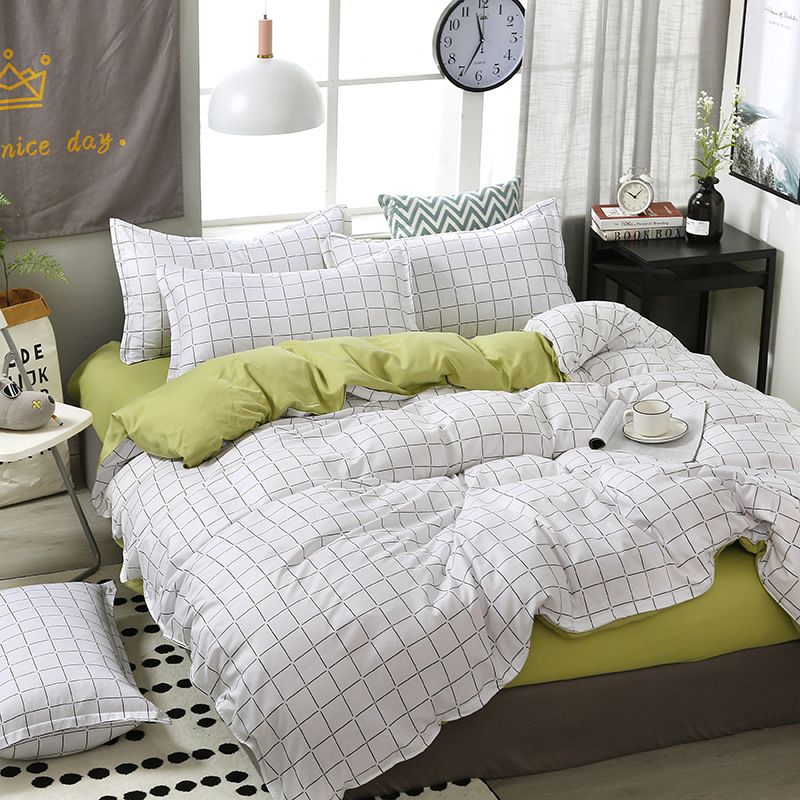 Νέο σεντόνι τεσσάρων τεμαχίων από βαμβάκι αλόης βέρα, απλό κάλυμμα πάπλωμα για φοιτητική εστία, κιτ δώρου τριών τεμαχίων, χονδρικής