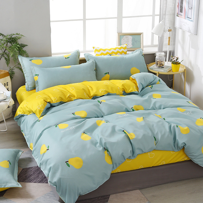 Νέο σεντόνι τεσσάρων τεμαχίων από βαμβάκι αλόης βέρα, απλό κάλυμμα πάπλωμα για φοιτητική εστία, κιτ δώρου τριών τεμαχίων, χονδρικής