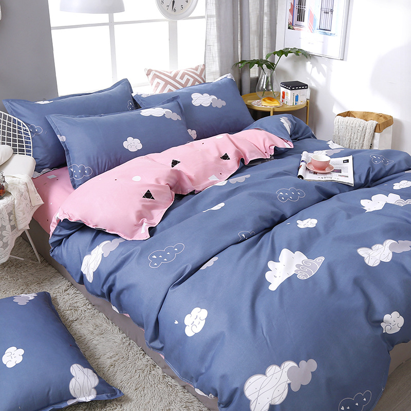 Νέο σεντόνι τεσσάρων τεμαχίων από βαμβάκι αλόης βέρα, απλό κάλυμμα πάπλωμα για φοιτητική εστία, κιτ δώρου τριών τεμαχίων, χονδρικής