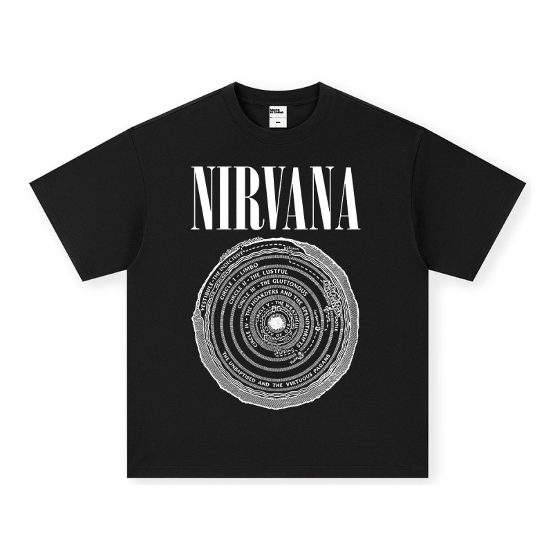 Nirvana Rock American 3D digitaaltrükiga retro lühikeste varrukatega T-särk, piiriülese trükiga, Ameerika moodne vintage puuvillaimitatsioon