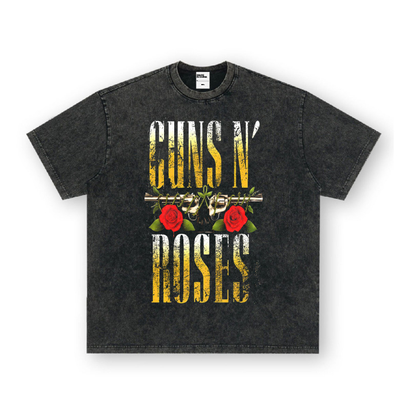 Nirvana Rock American 3D digitaaltrükiga retro lühikeste varrukatega T-särk, piiriülese trükiga, Ameerika moodne vintage puuvillaimitatsioon