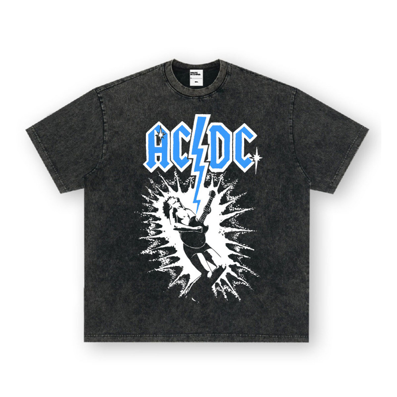 Nirvana Rock American 3D digitaaltrükiga retro lühikeste varrukatega T-särk, piiriülese trükiga, Ameerika moodne vintage puuvillaimitatsioon