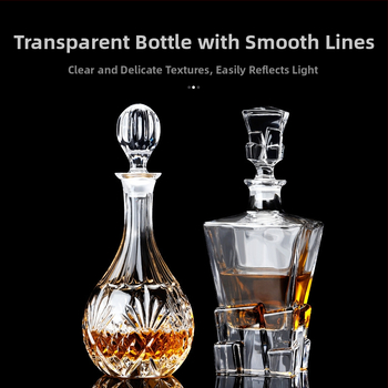 Europietiško stiliaus krištolo stiklinis vyno butelis, asmeninis dekanteris, buitinis sandarus vyno butelis su dangteliu, vyno dozatorius, raudonojo vyno vyno butelis
