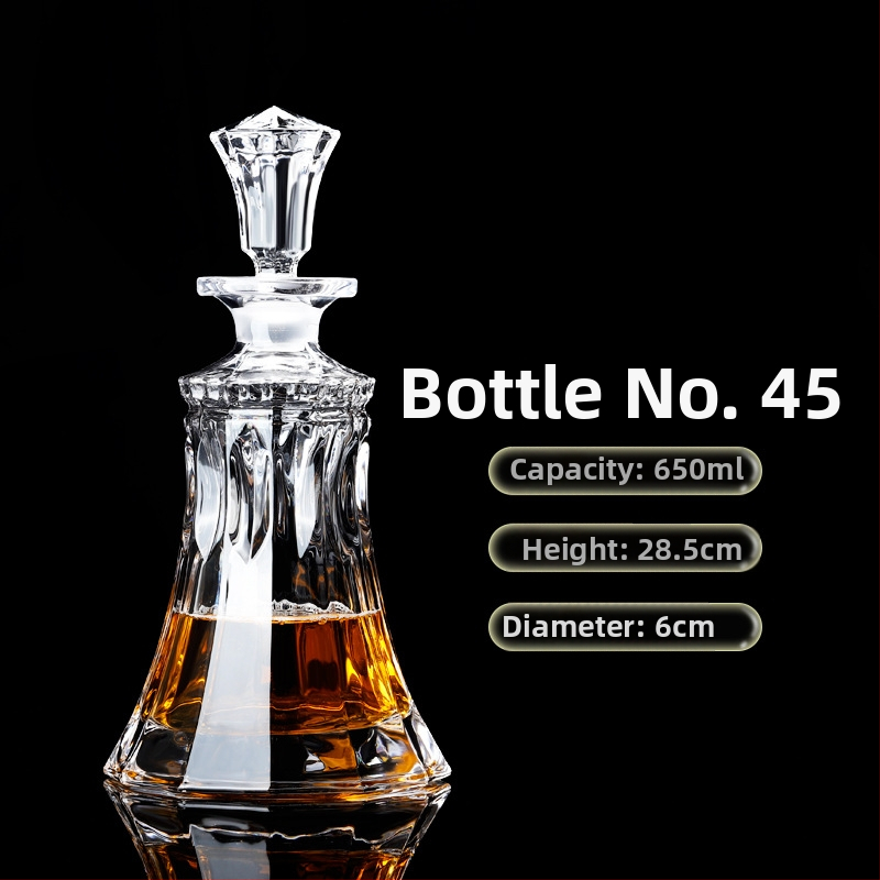 Europietiško stiliaus krištolo stiklinis vyno butelis, asmeninis dekanteris, buitinis sandarus vyno butelis su dangteliu, vyno dozatorius, raudonojo vyno vyno butelis