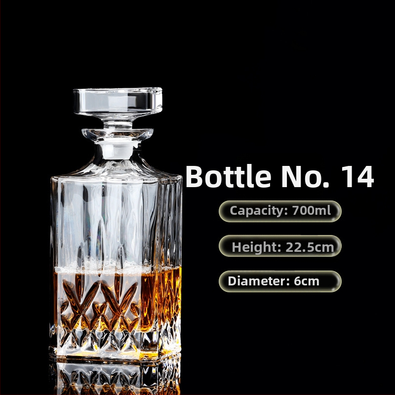 Europietiško stiliaus krištolo stiklinis vyno butelis, asmeninis dekanteris, buitinis sandarus vyno butelis su dangteliu, vyno dozatorius, raudonojo vyno vyno butelis