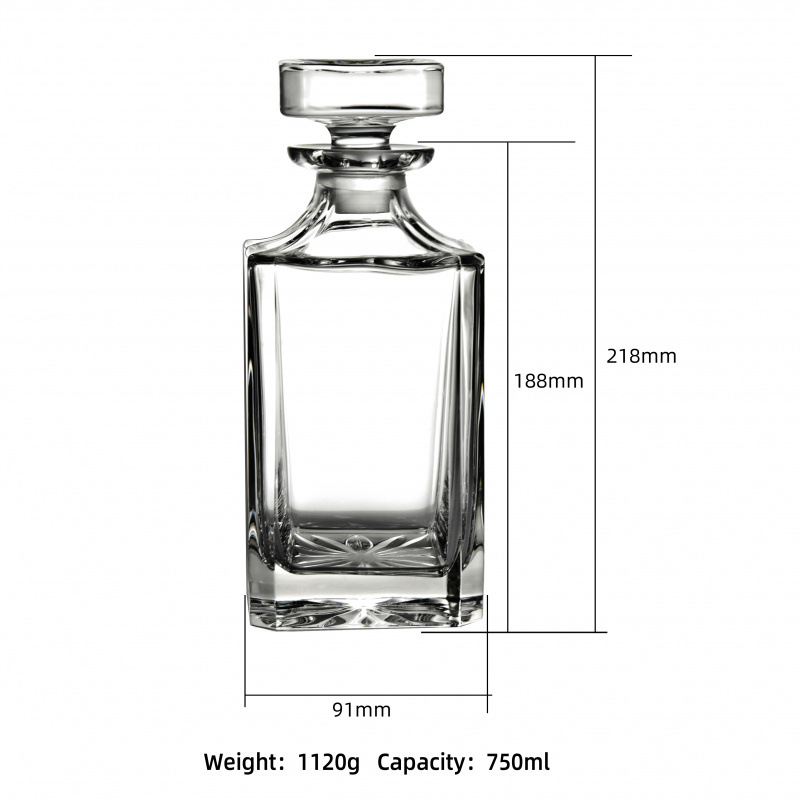 Europietiško stiliaus krištolo stiklinis vyno butelis, asmeninis dekanteris, buitinis sandarus vyno butelis su dangteliu, vyno dozatorius, raudonojo vyno vyno butelis