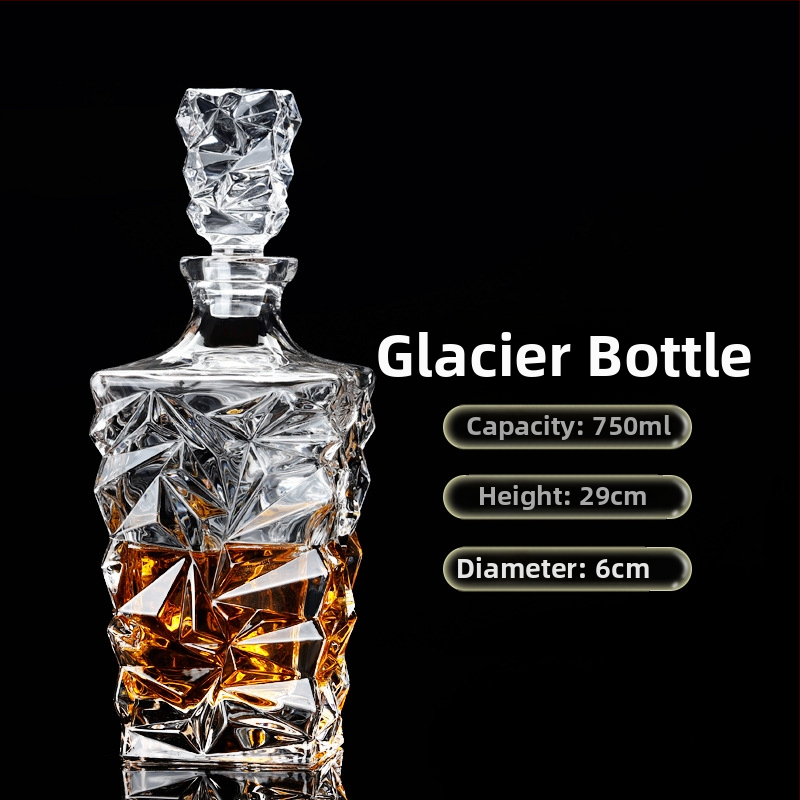 Europietiško stiliaus krištolo stiklinis vyno butelis, asmeninis dekanteris, buitinis sandarus vyno butelis su dangteliu, vyno dozatorius, raudonojo vyno vyno butelis