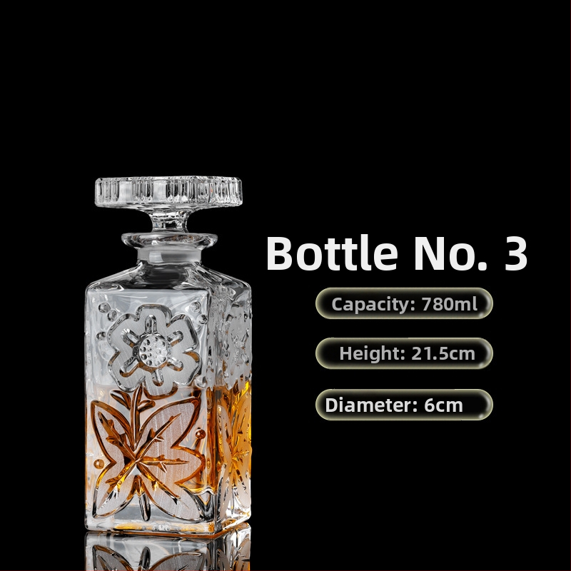 Europietiško stiliaus krištolo stiklinis vyno butelis, asmeninis dekanteris, buitinis sandarus vyno butelis su dangteliu, vyno dozatorius, raudonojo vyno vyno butelis