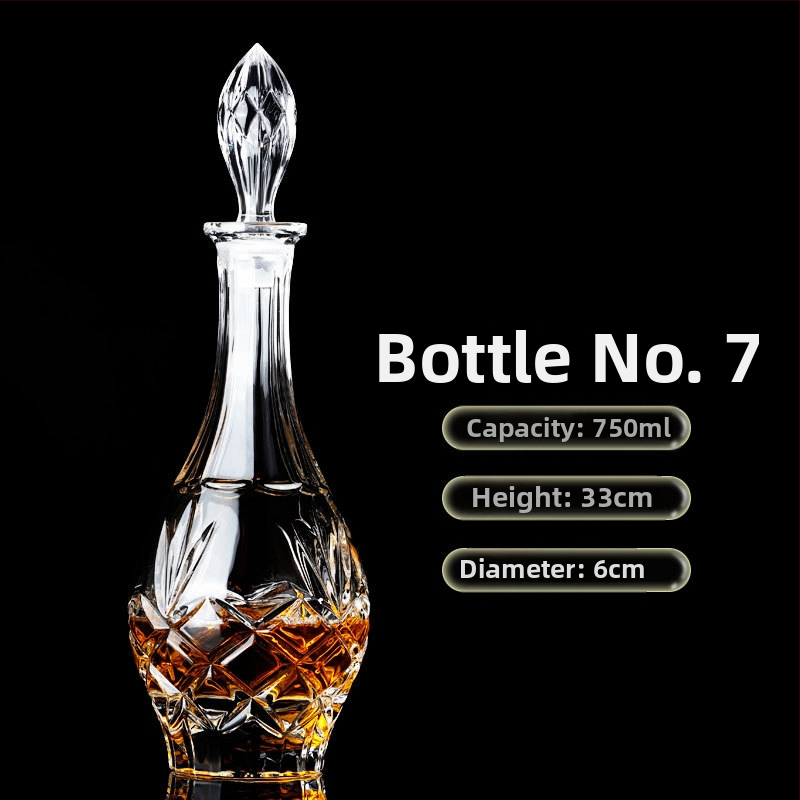 Europietiško stiliaus krištolo stiklinis vyno butelis, asmeninis dekanteris, buitinis sandarus vyno butelis su dangteliu, vyno dozatorius, raudonojo vyno vyno butelis