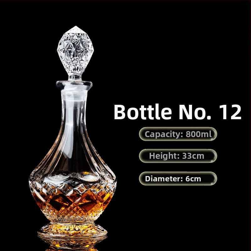 Europietiško stiliaus krištolo stiklinis vyno butelis, asmeninis dekanteris, buitinis sandarus vyno butelis su dangteliu, vyno dozatorius, raudonojo vyno vyno butelis