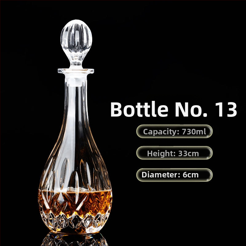 Europietiško stiliaus krištolo stiklinis vyno butelis, asmeninis dekanteris, buitinis sandarus vyno butelis su dangteliu, vyno dozatorius, raudonojo vyno vyno butelis