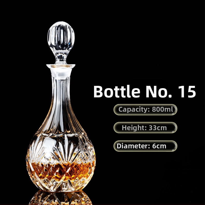 Europietiško stiliaus krištolo stiklinis vyno butelis, asmeninis dekanteris, buitinis sandarus vyno butelis su dangteliu, vyno dozatorius, raudonojo vyno vyno butelis