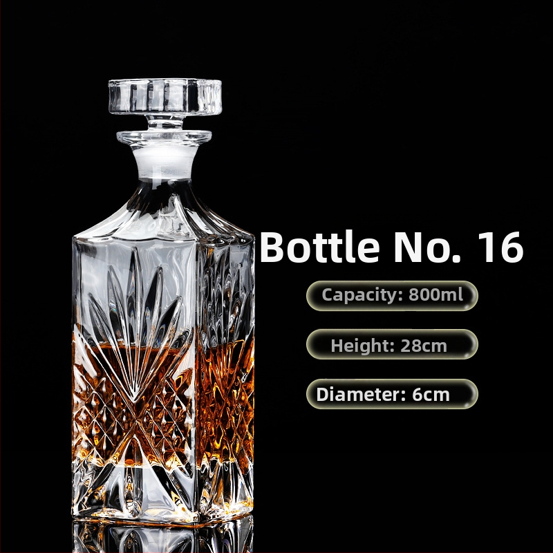 Europietiško stiliaus krištolo stiklinis vyno butelis, asmeninis dekanteris, buitinis sandarus vyno butelis su dangteliu, vyno dozatorius, raudonojo vyno vyno butelis