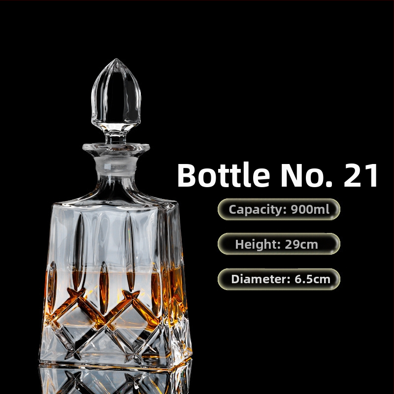 Europietiško stiliaus krištolo stiklinis vyno butelis, asmeninis dekanteris, buitinis sandarus vyno butelis su dangteliu, vyno dozatorius, raudonojo vyno vyno butelis