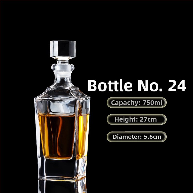 Europietiško stiliaus krištolo stiklinis vyno butelis, asmeninis dekanteris, buitinis sandarus vyno butelis su dangteliu, vyno dozatorius, raudonojo vyno vyno butelis