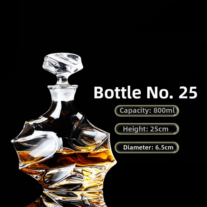 Europietiško stiliaus krištolo stiklinis vyno butelis, asmeninis dekanteris, buitinis sandarus vyno butelis su dangteliu, vyno dozatorius, raudonojo vyno vyno butelis