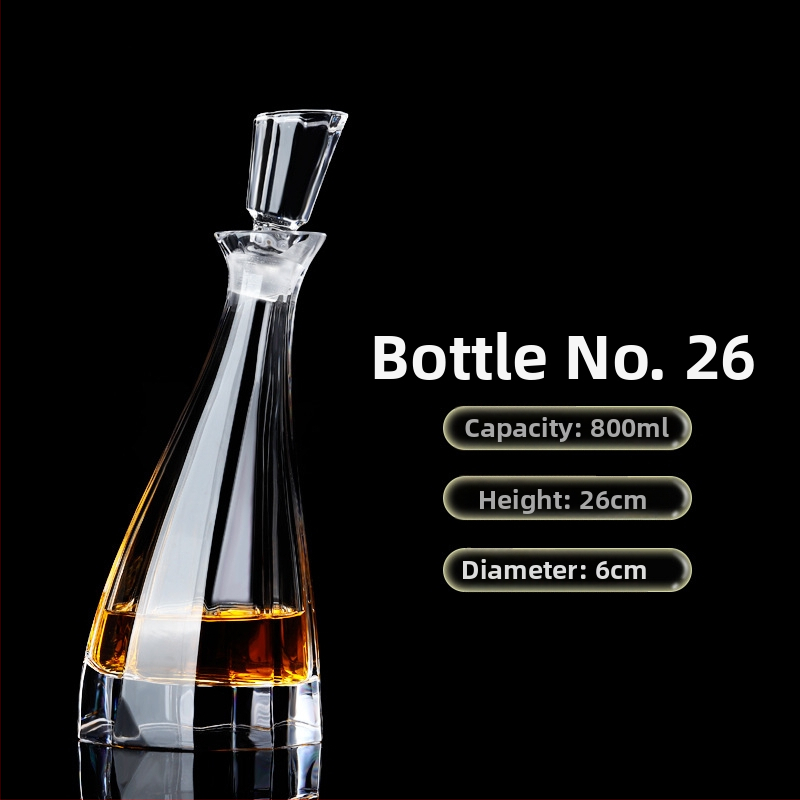 Europietiško stiliaus krištolo stiklinis vyno butelis, asmeninis dekanteris, buitinis sandarus vyno butelis su dangteliu, vyno dozatorius, raudonojo vyno vyno butelis
