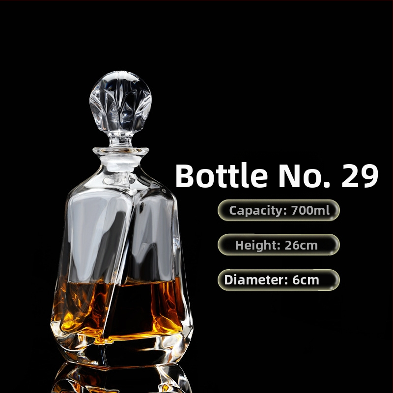 Europietiško stiliaus krištolo stiklinis vyno butelis, asmeninis dekanteris, buitinis sandarus vyno butelis su dangteliu, vyno dozatorius, raudonojo vyno vyno butelis