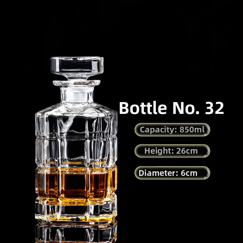 Europietiško stiliaus krištolo stiklinis vyno butelis, asmeninis dekanteris, buitinis sandarus vyno butelis su dangteliu, vyno dozatorius, raudonojo vyno vyno butelis