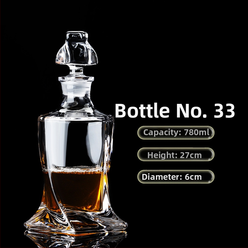 Europietiško stiliaus krištolo stiklinis vyno butelis, asmeninis dekanteris, buitinis sandarus vyno butelis su dangteliu, vyno dozatorius, raudonojo vyno vyno butelis