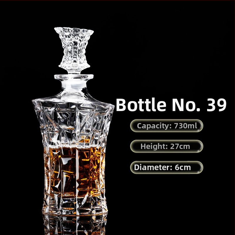 Europietiško stiliaus krištolo stiklinis vyno butelis, asmeninis dekanteris, buitinis sandarus vyno butelis su dangteliu, vyno dozatorius, raudonojo vyno vyno butelis