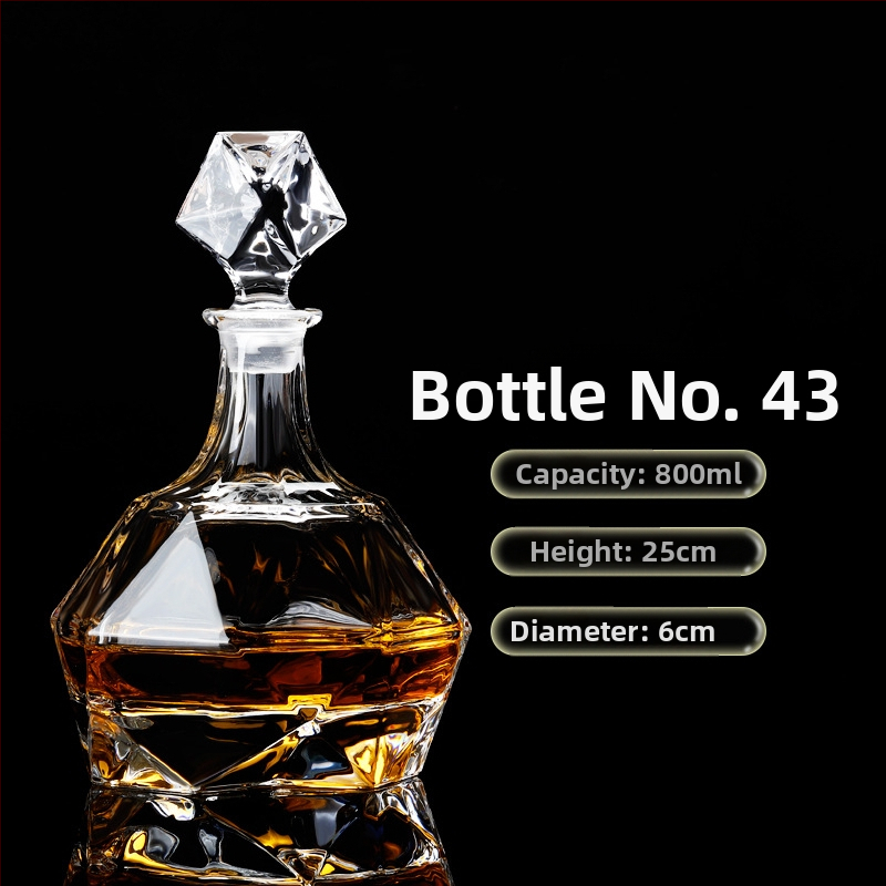 Europietiško stiliaus krištolo stiklinis vyno butelis, asmeninis dekanteris, buitinis sandarus vyno butelis su dangteliu, vyno dozatorius, raudonojo vyno vyno butelis