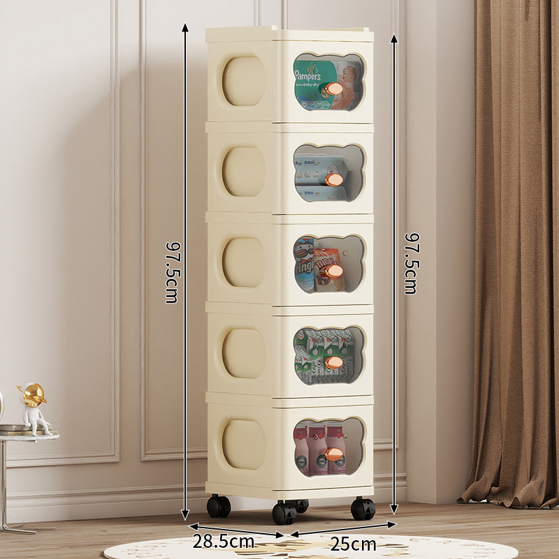 Tárolószekrény Többrétegű tárolóállvány Kivehető ruhák Játékok Sűrített új fiókos tárolószekrény Tárolószekrény