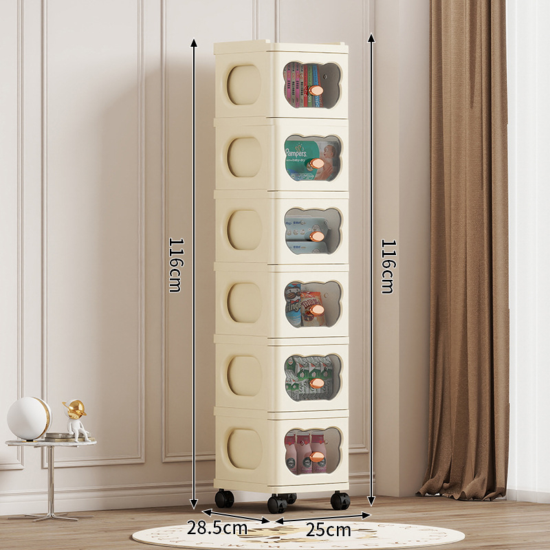 Tárolószekrény Többrétegű tárolóállvány Kivehető ruhák Játékok Sűrített új fiókos tárolószekrény Tárolószekrény