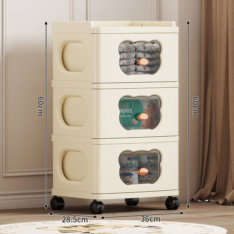 Tárolószekrény Többrétegű tárolóállvány Kivehető ruhák Játékok Sűrített új fiókos tárolószekrény Tárolószekrény
