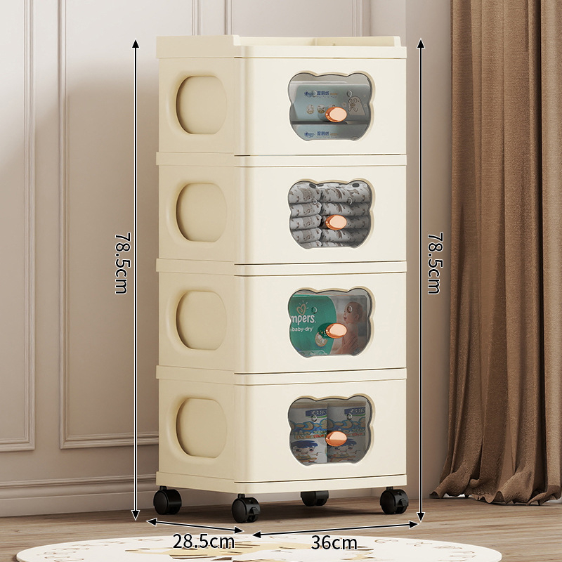 Tárolószekrény Többrétegű tárolóállvány Kivehető ruhák Játékok Sűrített új fiókos tárolószekrény Tárolószekrény