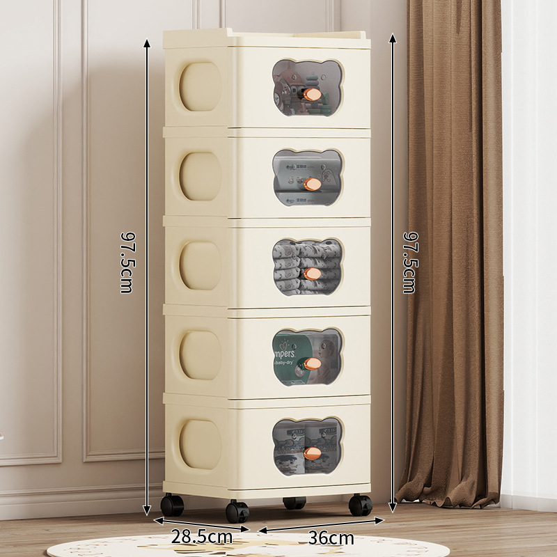 Tárolószekrény Többrétegű tárolóállvány Kivehető ruhák Játékok Sűrített új fiókos tárolószekrény Tárolószekrény