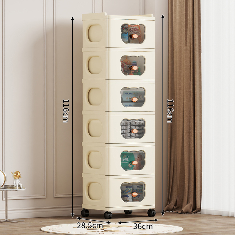 Tárolószekrény Többrétegű tárolóállvány Kivehető ruhák Játékok Sűrített új fiókos tárolószekrény Tárolószekrény