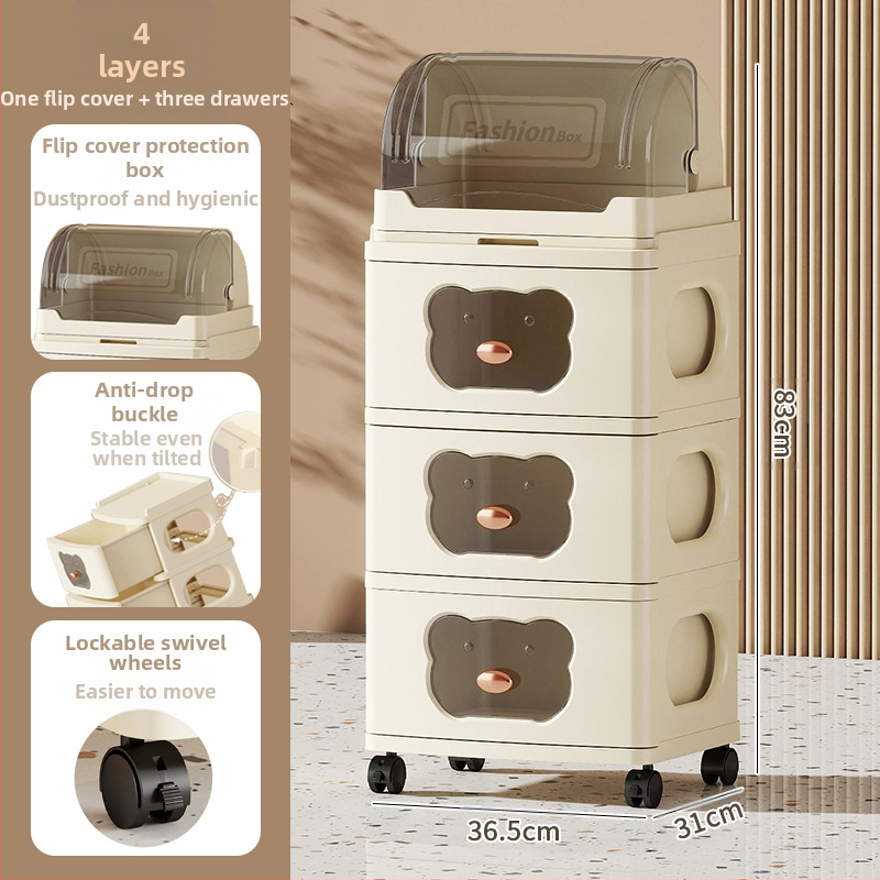 Tárolószekrény Többrétegű tárolóállvány Kivehető ruhák Játékok Sűrített új fiókos tárolószekrény Tárolószekrény