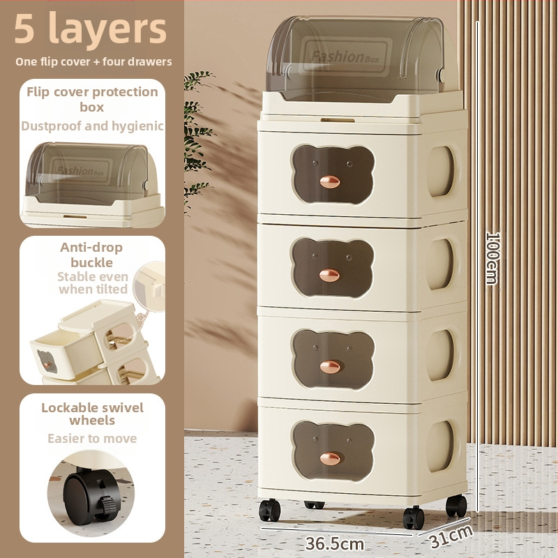Tárolószekrény Többrétegű tárolóállvány Kivehető ruhák Játékok Sűrített új fiókos tárolószekrény Tárolószekrény