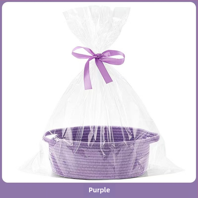 Skandinaavia käte hoiukorv Ovaalne hoiukorv Kinkekorv Ins hoiukorv Puuvillast köiest kootud suupiste-mänguasjakott