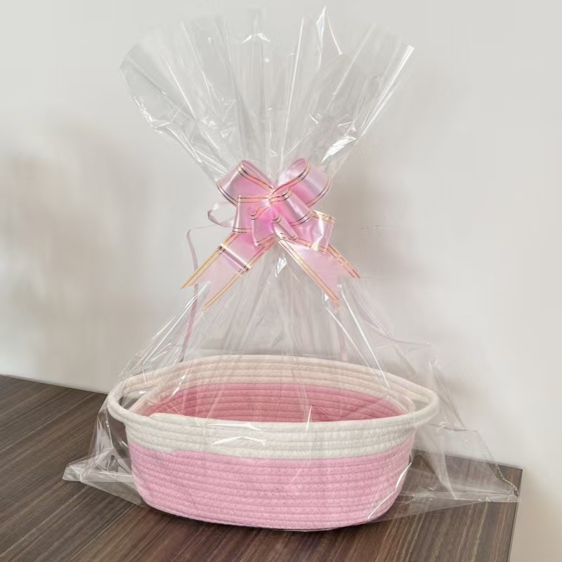 Skandinaavia käte hoiukorv Ovaalne hoiukorv Kinkekorv Ins hoiukorv Puuvillast köiest kootud suupiste-mänguasjakott