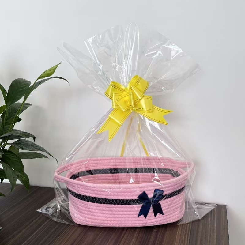 Skandinaavia käte hoiukorv Ovaalne hoiukorv Kinkekorv Ins hoiukorv Puuvillast köiest kootud suupiste-mänguasjakott