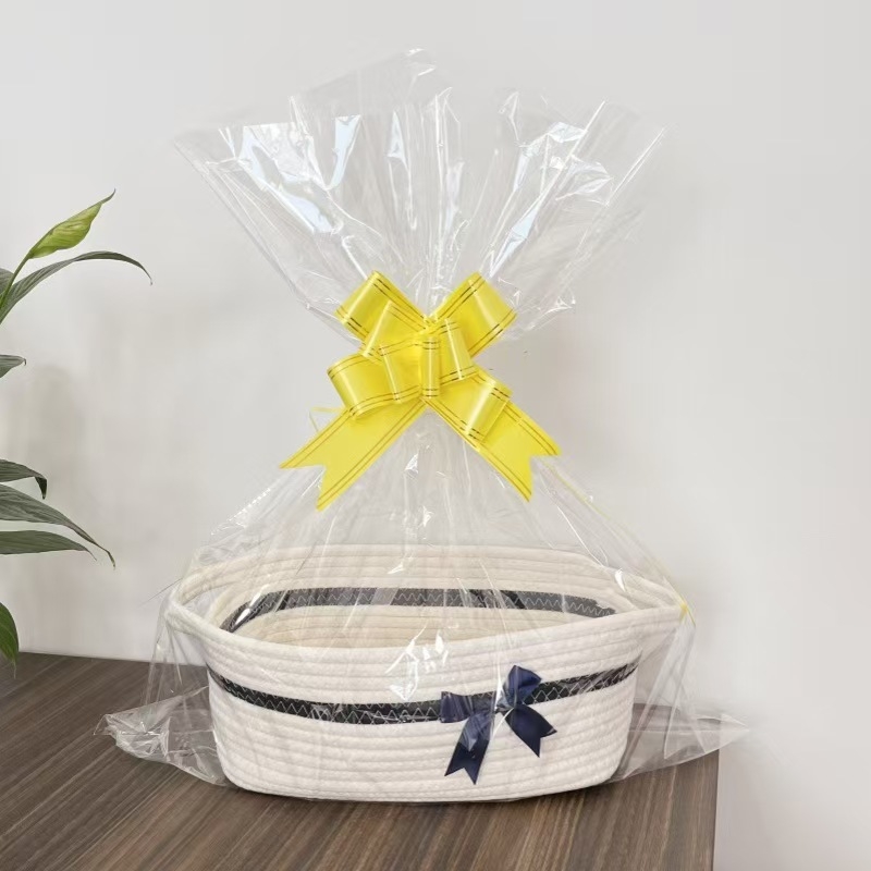 Skandinaavia käte hoiukorv Ovaalne hoiukorv Kinkekorv Ins hoiukorv Puuvillast köiest kootud suupiste-mänguasjakott