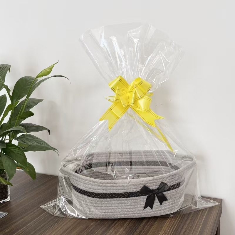 Skandinaavia käte hoiukorv Ovaalne hoiukorv Kinkekorv Ins hoiukorv Puuvillast köiest kootud suupiste-mänguasjakott