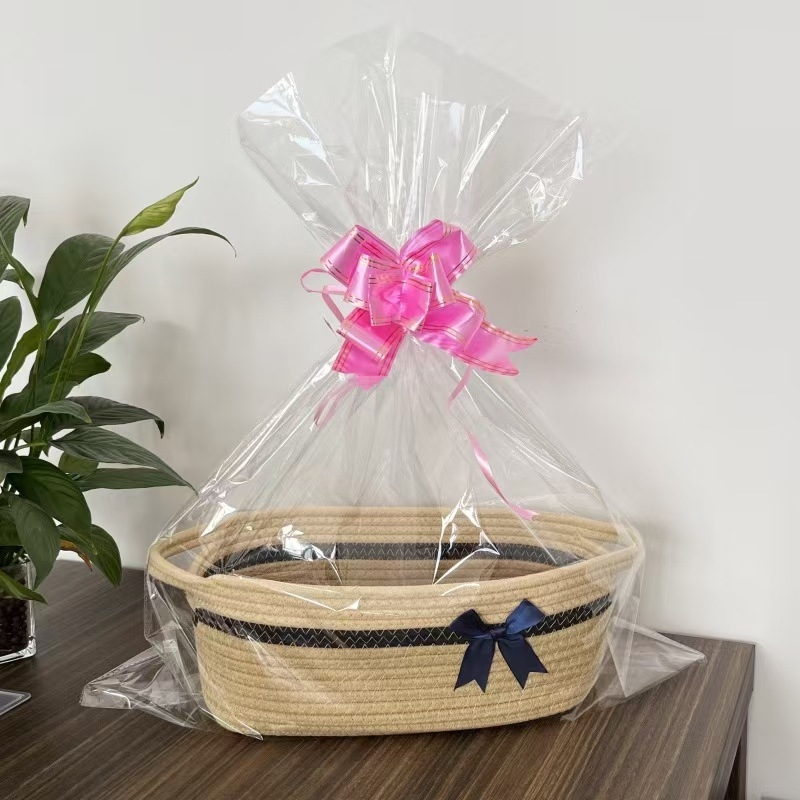 Skandinaavia käte hoiukorv Ovaalne hoiukorv Kinkekorv Ins hoiukorv Puuvillast köiest kootud suupiste-mänguasjakott