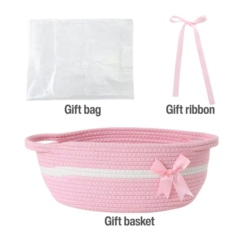 Skandinaavia käte hoiukorv Ovaalne hoiukorv Kinkekorv Ins hoiukorv Puuvillast köiest kootud suupiste-mänguasjakott