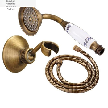 Ευρωπαϊκό αρχαίο ρετρό στυλ, όλο με χαλκό, καθαρό μαύρο μπρούντζο, ντους χειρός, μικρό φουσκωτό ντους με κεφαλή ντους με ψεκαστήρα χειρός, μονό ντους.