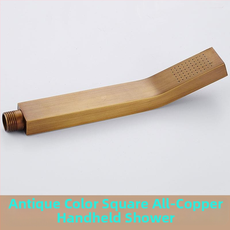Európai ókori retró stílusú, tiszta réz, tiszta fekete bronz zuhanykabin, kézi kis, puffadt fejzuhany, kézi permetező, egyetlen zuhanyfejjel.