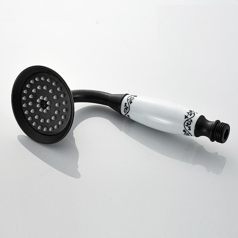 Európai ókori retró stílusú, tiszta réz, tiszta fekete bronz zuhanykabin, kézi kis, puffadt fejzuhany, kézi permetező, egyetlen zuhanyfejjel.