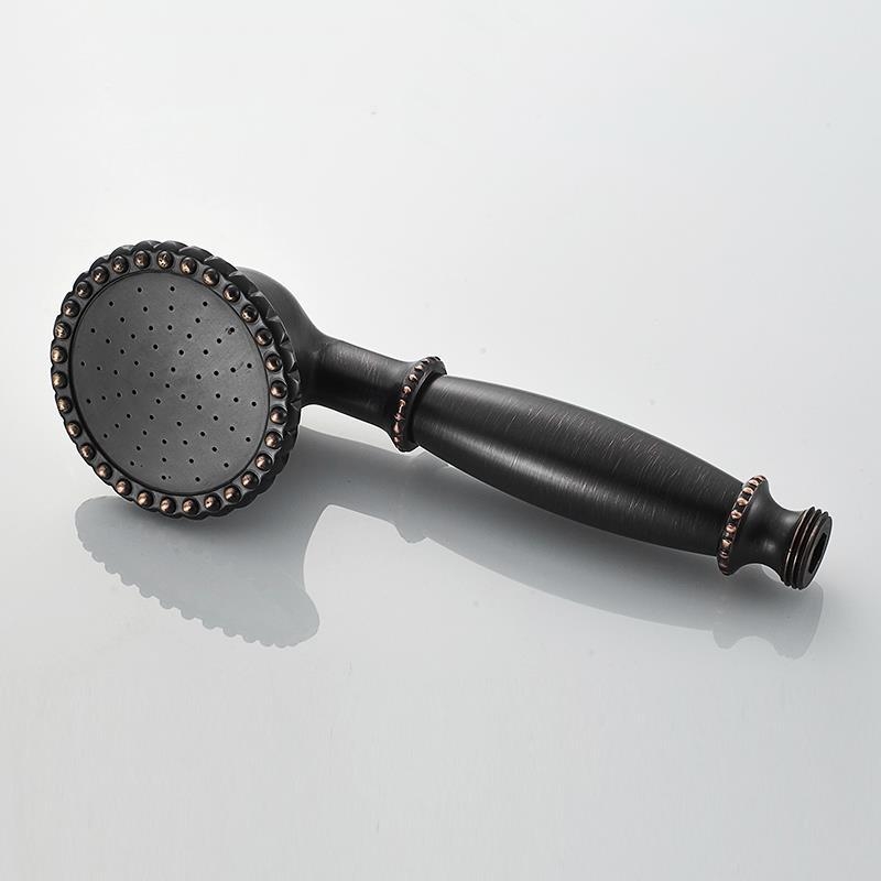 Európai ókori retró stílusú, tiszta réz, tiszta fekete bronz zuhanykabin, kézi kis, puffadt fejzuhany, kézi permetező, egyetlen zuhanyfejjel.