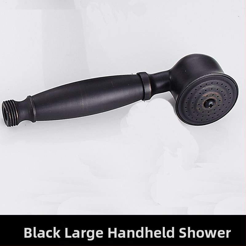 Európai ókori retró stílusú, tiszta réz, tiszta fekete bronz zuhanykabin, kézi kis, puffadt fejzuhany, kézi permetező, egyetlen zuhanyfejjel.