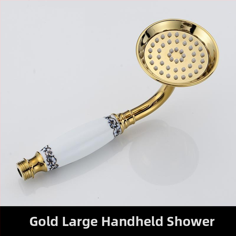 Európai ókori retró stílusú, tiszta réz, tiszta fekete bronz zuhanykabin, kézi kis, puffadt fejzuhany, kézi permetező, egyetlen zuhanyfejjel.